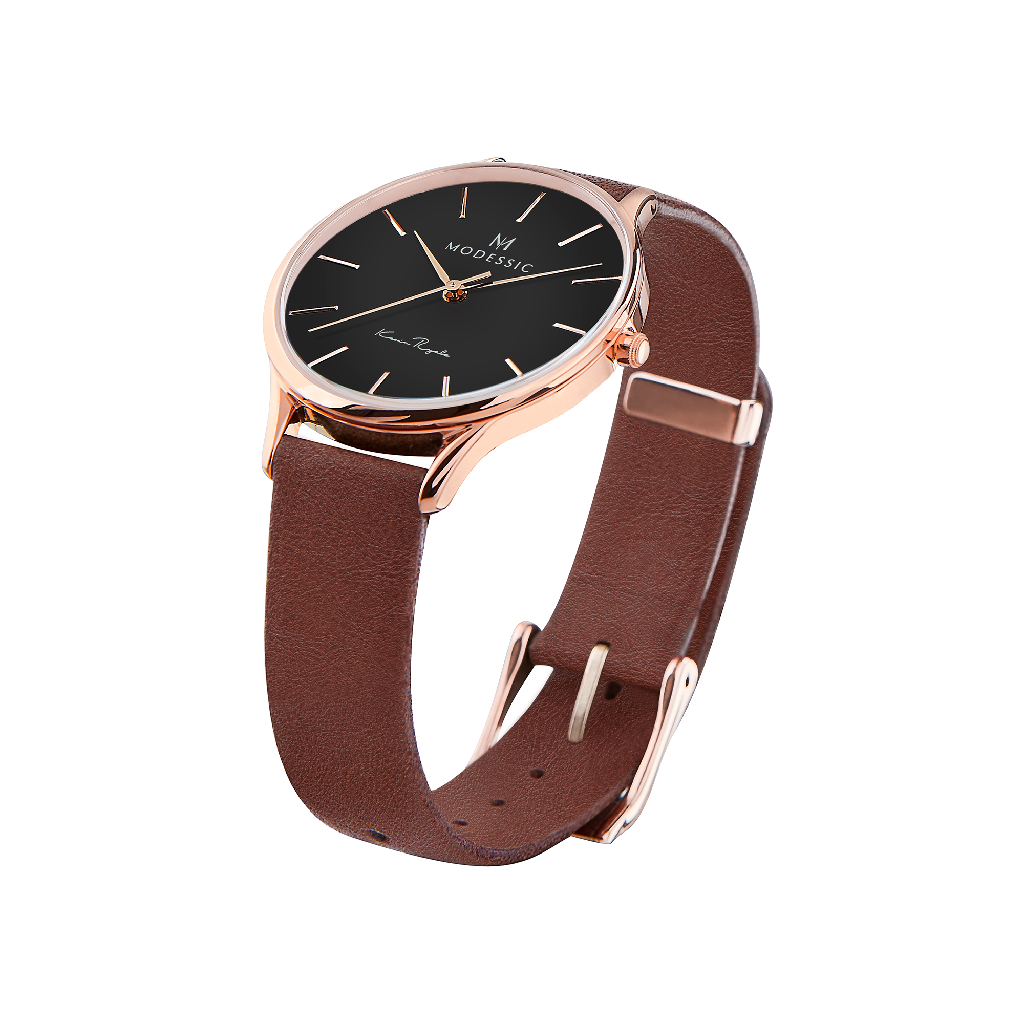 Svart roséguld brun klassisk damklocka - Snygg klassisk damklocka - Klassiska armbandsklockor för dam - Rose Noir Heritage - 3