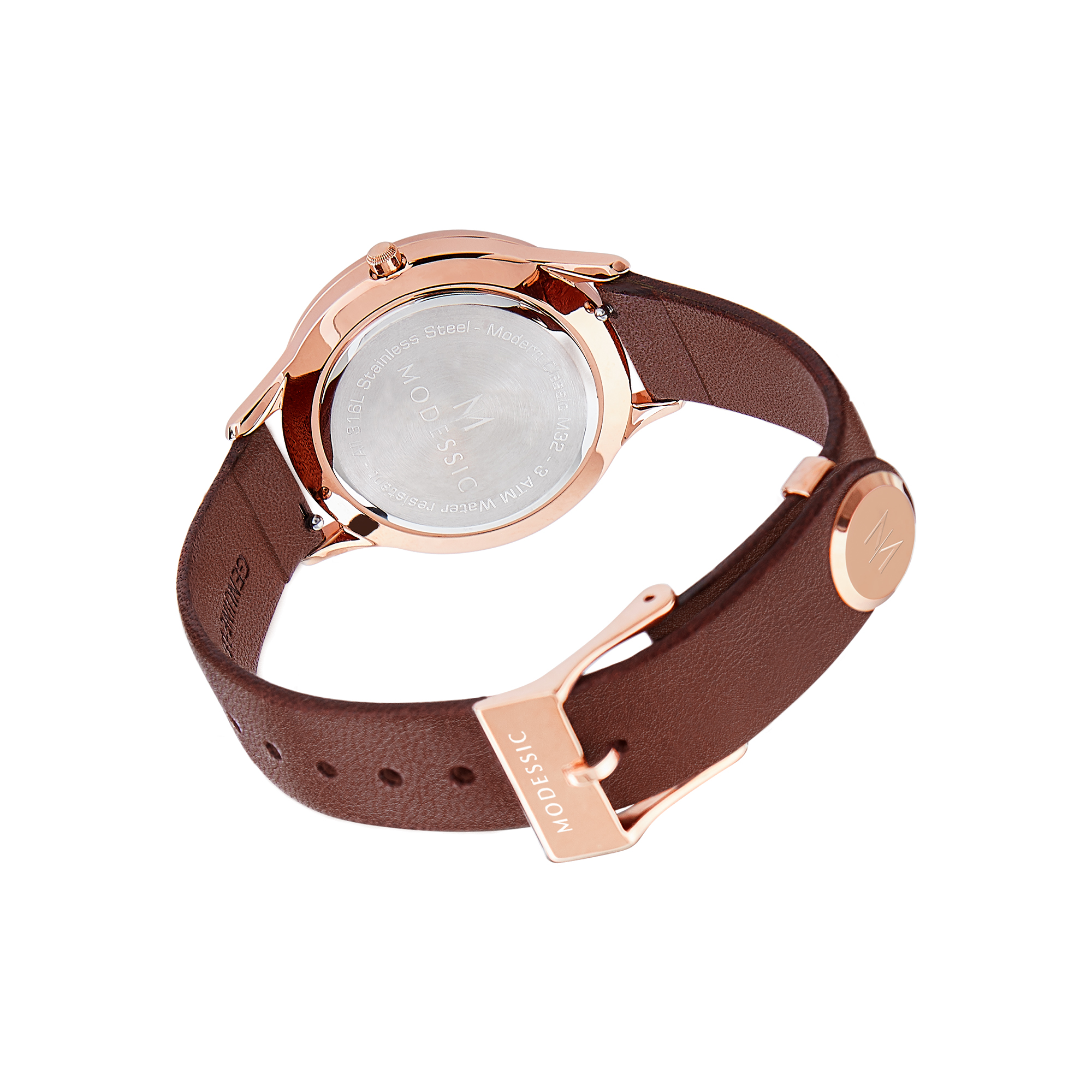 Svart roséguld brun klassisk damklocka - Snygg klassisk damklocka - Klassiska armbandsklockor för dam - Rose Noir Heritage - 4