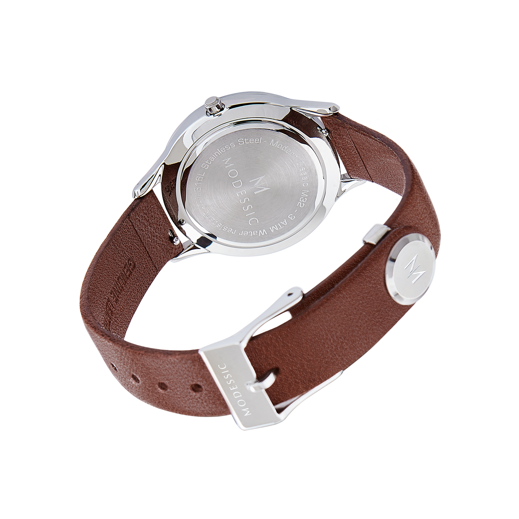 Vit silver brun klassisk damklocka - Snygg klassisk damklocka - Klassiska armbandsklockor för dam - Visionary Heritage - 3
